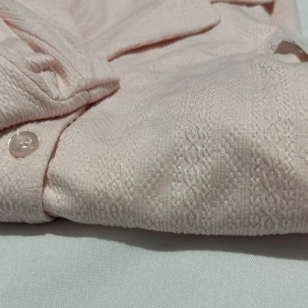 FLORA BY FLORA NIKROOZ Pink 2pc Luisa Textured Notch Collar Pajama Set